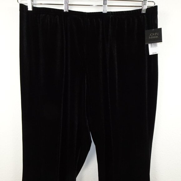 John Mark Velvet Pants Women's Plus Size 3X Black Pintuck Detail Pull On - Picture 2 of 9